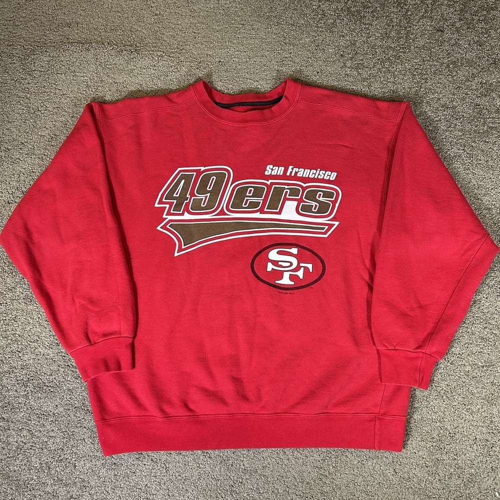 Vintage San Francisco 49ers Starter Crewneck 90s Size Large Red NFL Football